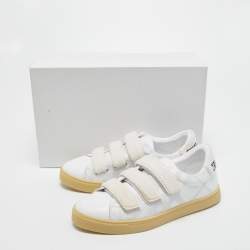 Pre Owned Burberry White Leather Perforated Leather Bert Low Top Sneakers Size 40
