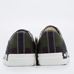 Burberry Green Camo Print Canvas Larkhall Low Top Sneakers Size 44