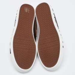 Burberry Green Camo Print Canvas Larkhall Low Top Sneakers Size 44