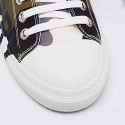 Burberry Green Camo Print Canvas Larkhall Low Top Sneakers Size 44