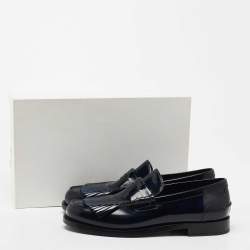 Burberry Two Tone Leather Bedmoore Fringe Loafers Size 44