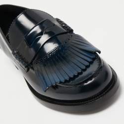 مملوكة مسبقًا Burberry Two Tone Leather Bedmoore Fringe Loafers Size 45