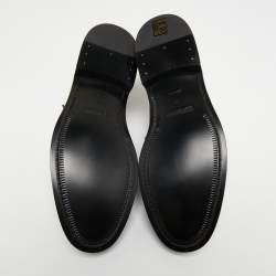 Burberry Black Leather and Vintage Check Brogue Derby Size 44