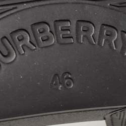 Pre Owned Burberry Black Perforated Leather Furley Flat Slides Size 46