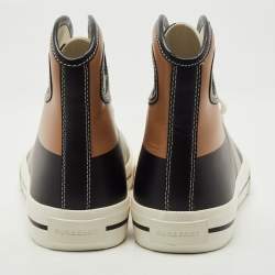 Pre Owned Burberry Tricolor Leather Larkhall High Top Sneakers Size 42.5
