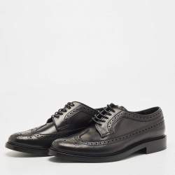 Pre Owned Burberry Black Brogue Leather Lace Up Derby Size 43