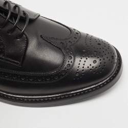 Pre Owned Burberry Black Brogue Leather Lace Up Derby Size 43