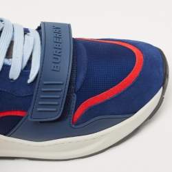 Pre Owned Burberry Blue Suede Ramsey Low Top Sneakers Size 45