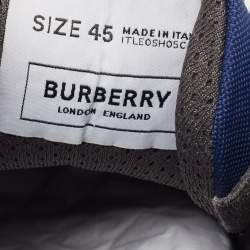 Pre Owned Burberry Blue Suede Ramsey Low Top Sneakers Size 45