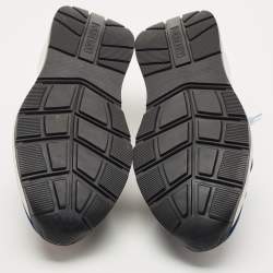 Pre Owned Burberry Blue Suede Ramsey Bicolor Low Top Sneakers Size 46