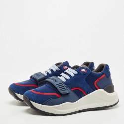 Pre Owned Burberry Blue Suede Panelled Sneakers Size 44 