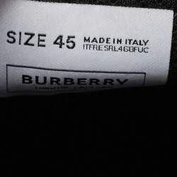 Pre Owned Burberry Black Suede and Leather Print Ramsey Sneakers Size 45