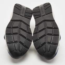 Pre Owned Burberry Blue Suede and Leather Ramsey Low Top Sneakers Size 45