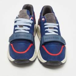 Pre Owned Burberry Blue Suede and Leather Ramsey Low Top Sneakers Size 41