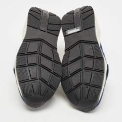 Pre Owned Burberry Blue Suede and Leather Ramsey Low Top Sneakers Size 41