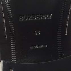 Pre Owned Burberry Black Leather Pocket Ankle Length Boots Size 43