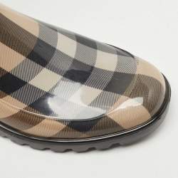 Burberry Brown Nova Check Rubber Rain Boots Size 41