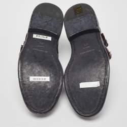 Burberry Burgundy Brogue Leather Delmar Monk Derby Size 40.5 
