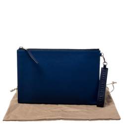 Pre Owned Burberry Blue Leather Document Holder
