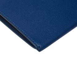 Pre Owned Burberry Blue Leather Document Holder