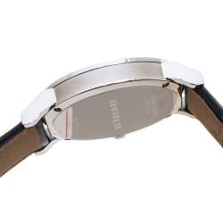 Pre Owned Burberry Silver Stainless Steel Leather The City BU9008 Men's Wristwatch 38 mm