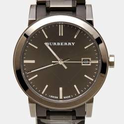 Burberry Grey Ion Plated Stainless Steel The City BU9007 Men's Wristwatch 38 mm