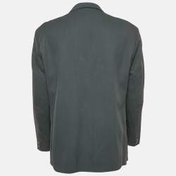 Burberry Prorsum Dark Grey Gabardine Single Breasted Blazer XXXL