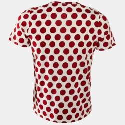 Burberry Prorsum Red/White Large Polka Dot Print Cotton T-Shirt M