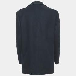 Burberry Prorsum Navy Wool Double Breasted Coat XL