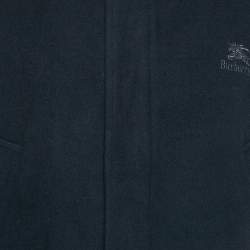 Burberry Prorsum Navy Blue Rib Knit Trim Wool Zip-Up Jacket L