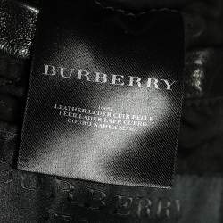 Pre Owned Burberry Prorsum Black Leather Biker Jacket M