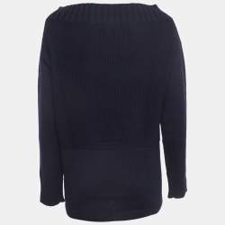 Burberry Prorsum Navy Blue Wool Boat Neck Sweater M