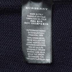 Burberry Prorsum Navy Blue Wool Boat Neck Sweater M