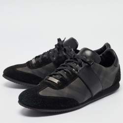 Burberry Prorsum Black Suede And Leather Slip On Sneakers Size 42