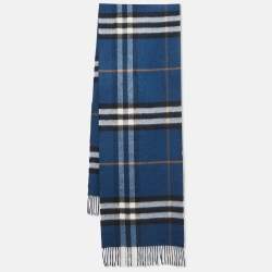 Burberry Blue Checked Cashmere Muffler