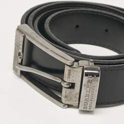Burberry Black Glossy Leather Buckle Belt 120CM