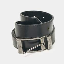 Burberry Black Glossy Leather Buckle Belt 120CM
