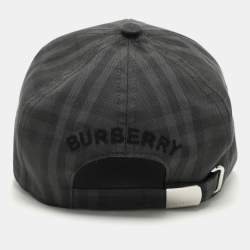 Burberry Grey Smoked Check Canvas Baseball Cap