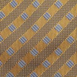 Burberry Yellow Diagonal Patterned Silk Tie 