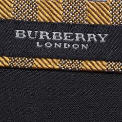 Burberry Yellow Diagonal Patterned Silk Tie 