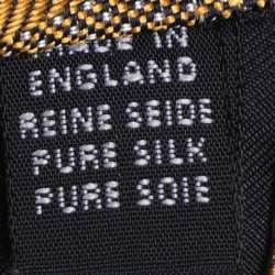Burberry Yellow Diagonal Patterned Silk Tie 