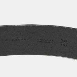 Burberry Black Leather Round Clasp Buckle Belt 90CM
