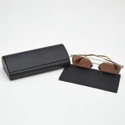 Pre Owned Burberry Brown B 3107 Check Square Sunglasses