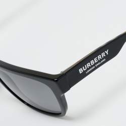 Pre Owned Burberry Black Polarized B 4293 Vintage Check Wayfarer Sunglasses