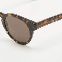 مملوكة مسبقًا نظارة شمسية بربري B 4359 مستديرة بنية بنقشة الشيك