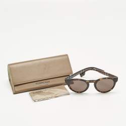 مملوكة مسبقًا نظارة شمسية بربري B 4359 مستديرة بنية بنقشة الشيك