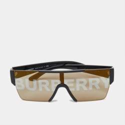 Pre Owned Burberry Black/Grey BE4291 Logo Rectangle Sunglasses