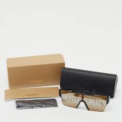 Pre Owned Burberry Black/Grey BE4291 Logo Rectangle Sunglasses