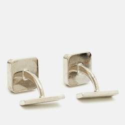 مملوكة مسبقًا Burberry Iconic Classic Nova Palladium Plated Metal Cufflinks