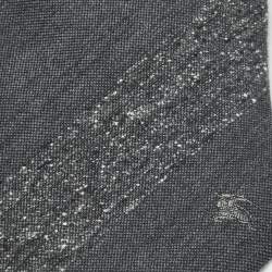 مملوكة مسبقًا ربطة عنق بربري جكار رمادي بخطوط قطرية